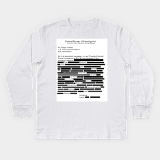 Redacted FBI Request: Read Between The Lines Kids Long Sleeve T-Shirt